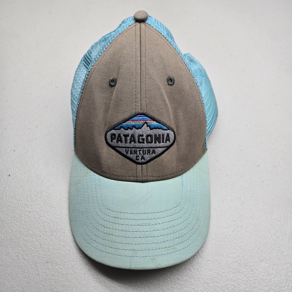 Patagonia Unisex Trucker Hat ALL Blue Curved Snapback Logo Ventura CA READ